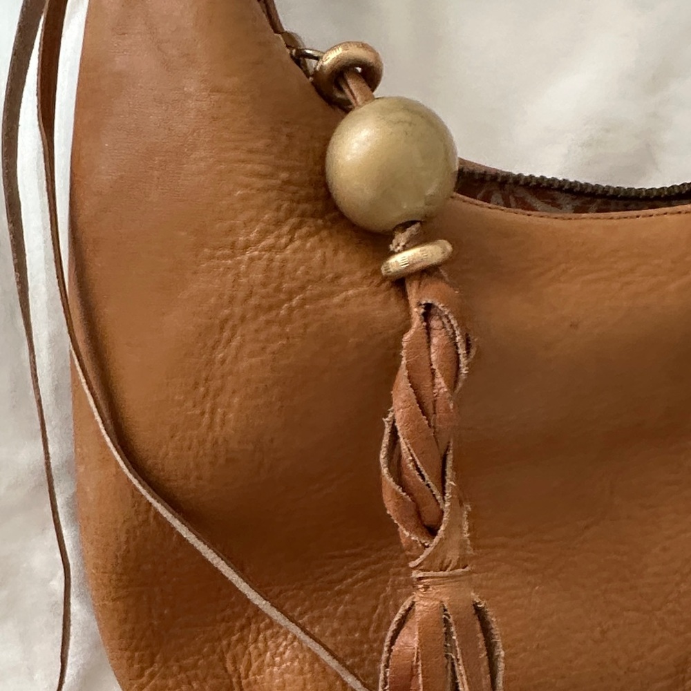 Sigrid Olsen Cognac Brown Leather Hobo with Tassel Accent - Picture 8 of 16